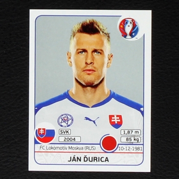 Jan Durica Panini Sticker No. 214 - Euro 2016