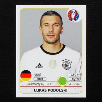 Lukas Podolski Panini Sticker No. 258 - Euro 2016