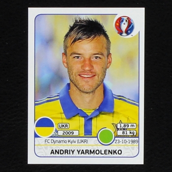 Andriy Yarmolenko Panini Sticker No. 289 - Euro 2016