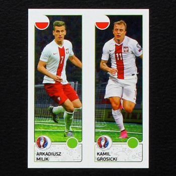 Milik - Grosicki Panini Sticker No. 318 - Euro 2016