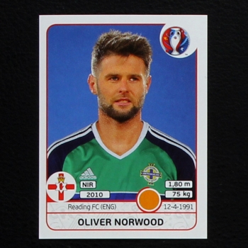 Oliver Norwood Panini Sticker No. 340 - Euro 2016