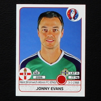 Jonny Evans Panini Sticker No. 331 - Euro 2016