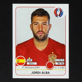 Jordi Alba Panini Sticker No. 358 - Euro 2016