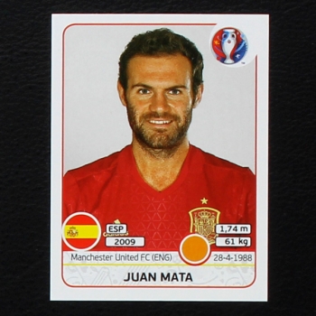 Juan Mata Panini Sticker No. 367 - Euro 2016