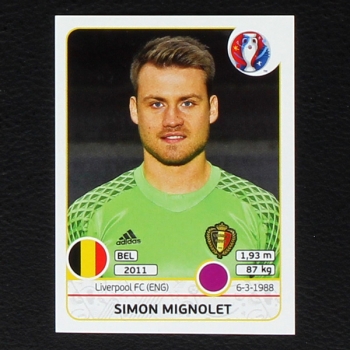 Simon Mignolet Panini Sticker No. 466 - Euro 2016