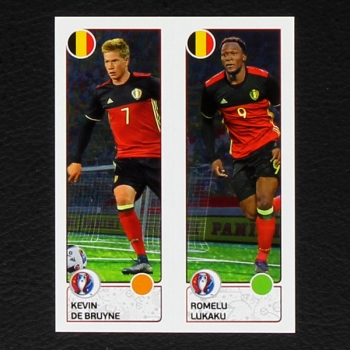 De Bruyne - Lukaku Panini Sticker No. 490 - Euro 2016