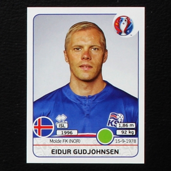 Eidur Gudjohnsen Panini Sticker No. 628 - Euro 2016