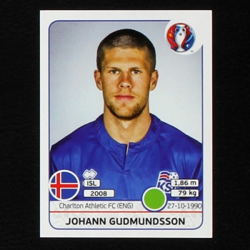 Johann Gudmundsson Panini Sticker No. 624 - Euro 2016