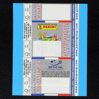 Euro 2016 Panini Sticker Tüte - hellblaue ohne Barcode