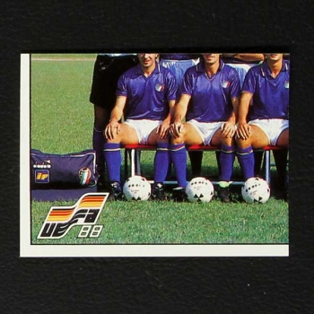 Euro 88 Nr. 074 Panini Sticker Mannschaft Italia unten links