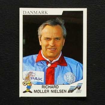 Euro 92 No. 215 Panini sticker Richard Moller Nielsen