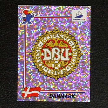 France 98 Nr. 211 Panini Sticker Danmark Wappen