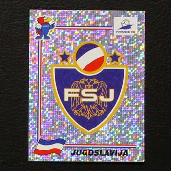 France 98 Nr. 390 Panini Sticker Jugoslavija Wappen