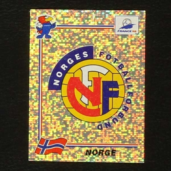 France 98 Nr. 068 Panini Sticker Norge Wappen