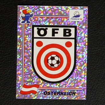 France 98 Nr. 139  Panini Sticker Österreich Wappen