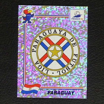 France 98 Nr. 264 Panini Sticker Paraguay Wappen