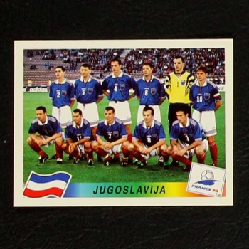 France 98 Nr. 389 Panini Sticker Team Jugoslavija