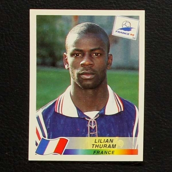 France 98 Nr. 159 Panini Sticker Lilian Thuram