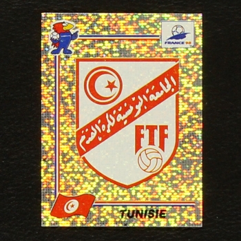 France 98 Nr. 481 Panini Sticker Tunisie Wappen