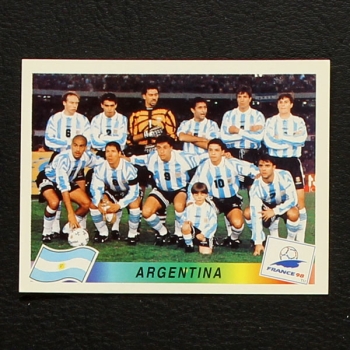 France 98 Nr. 498 Panini Sticker Team Argentina