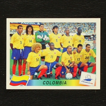 France 98 No. 445 Panini sticker team Colombia