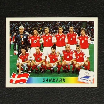 France 98 Nr. 210 Panini Sticker Team Danmark