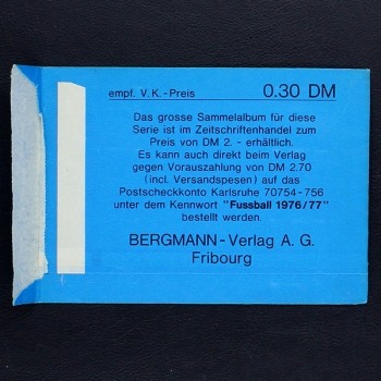 Fußball 1976 Bergmann Sticker Tüte - leer