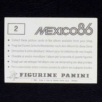 Mexico 86 Nr. 002 Panini Sticker Intro Wappen