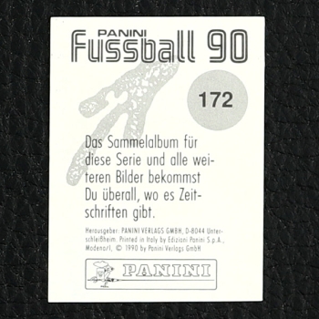 Pierre Littbarski Panini Sticker Nr. 172 - Fußball 90