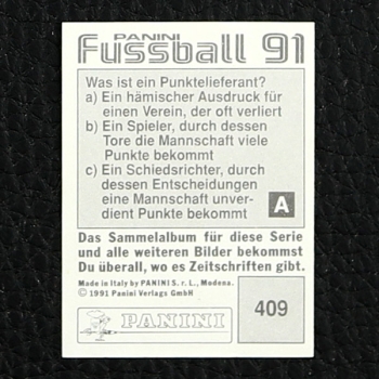 Klaus Augenthaler Panini Sticker No. 409 - Fußball 91