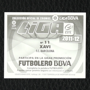 Xavi Panini Sticker Nr. 11 - Liga 2011-12 BBVA