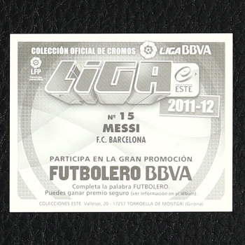 Messi Panini Sticker Nr. 15 - Liga 2011-12 BBVA