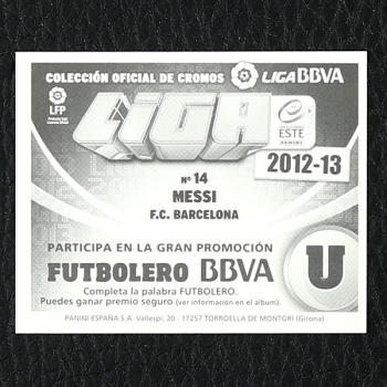 Messi Panini Sticker Nr. 14 - Liga 2012-13 BBVA