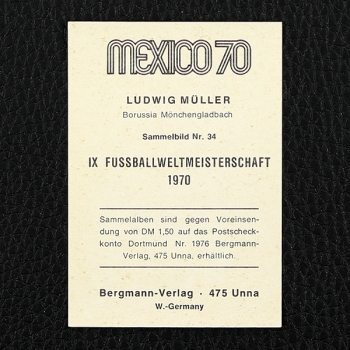 Ludwig Müller Bergmann Sticker No. 34 - Mexico 70