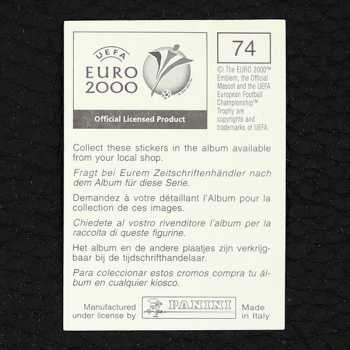 Euro 2000 Nr. 074 Panini Sticker England Teil 2