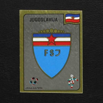 Italia 90 No. 267 Panini sticker Jugoslavija badge