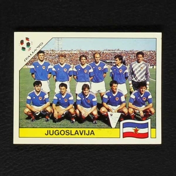 Italia 90 No. 270 Panini sticker Jugoslavija team