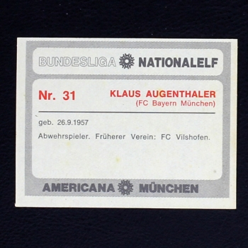 Klaus Augenthaler Americana Bild No. 31 - Bundesliga Nationalelf 1978