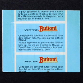 Italia 90 Panini Sticker Tüte - Buitoni Version