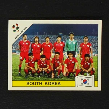 Italia 90 Nr. 315 Panini Sticker South Korea Mannschaft