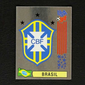 USA 94 Nr. 077 Panini Sticker Wappen Brasil