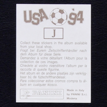 USA 94 Nr. J Panini Sticker Lothar Matthäus - braun