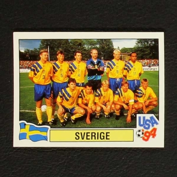 USA 94 No. 124 Panini sticker team Sverige