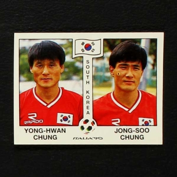 Italia 90 Nr. 319 Panini Sticker Y. Chung - J. Chung