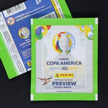 Copa America 2021 Review Panini Sticker Tüte Brasil Variante