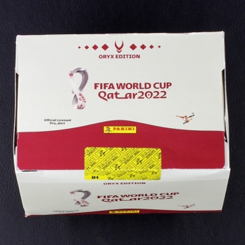 Qatar 2022 Panini Box mit 100 Sticker Tüten - Oryx Version