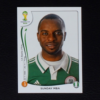 Brasil 2014 No. 481 Panini sticker Sunday Mba