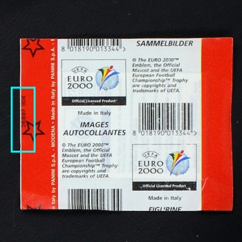 Euro 2000 Panini Sticker Tüte Variante Stern + Nummer