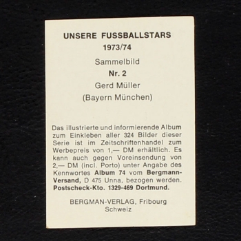 Gerd Müller Bergmann Sticker Fußball 1973