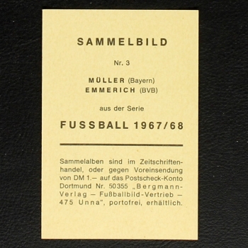 Gerd Müller Bergmann Card  No. 3 - Fußball 1967